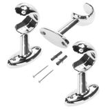 Kit Suporte Cortina Varão 28mm Metal Resistente Branco, Pret