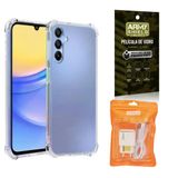 Kit Capinha Galaxy A05s + Carregador Turbo + Pelicula 3d