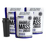 3x Hipercalórico Anabolic Mass 28500 3kg Sabor Chocolate
