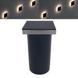 10 Balizador Led Quadrado Embutir Pvc 3w Luz Branco Quente