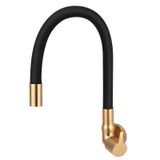 Torneira Cozinha Gourmet Flexível Gold Black/preto Parede