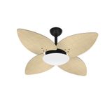 Ventilador De Teto Preto 4 Pás Palha Turbo Winds Ventax 220v