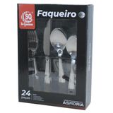 Jg Talher 24pç Faqueiro Colher Garfo Faca Casa Ashoria Inox