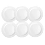 Jogo De 06 Pratos Rasos Branco 27 Opaline Vidro