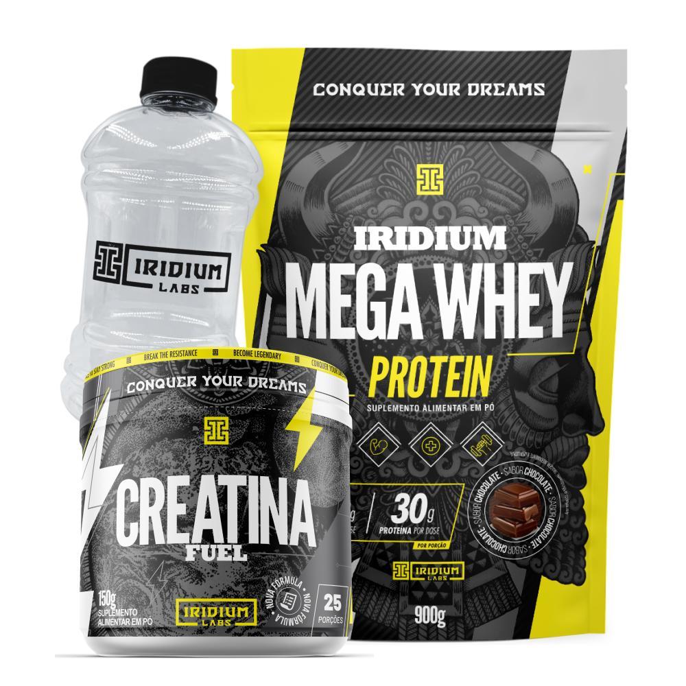 Kit Mega Whey Protein + Creatina Fuel 150g + Galão 950ml