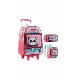 Kit Mochila + Lancheira + Estojo Panda Xeryus - Infantil