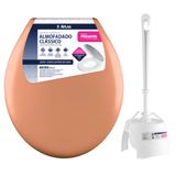 Assento Sanitário Almofadado +escova Sanitária Redonda Vaso