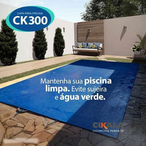 Capa De Piscina Azul Ck300 7.5x4 Ilhós A Cada Metro + Kit - Carrefour