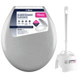 Assento Sanitário Almofadado +escova Sanitária Redonda Vaso