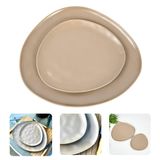 Jogo de Prato Jantar e Sobremesa Taupe 32/23cm Cerâmica 2 peças