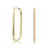 Brinco Argola Fio Retangular 2,8cm Em Ouro 18k