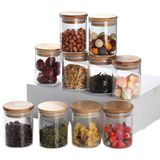 Kit 10 Potes Vidro Hermético 150ml Bambu Mantimento Tempero