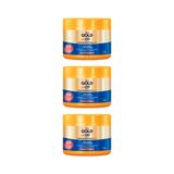 Creme De Tratamento Niely Gold 430g Liso Pleno - Kit Com 3un