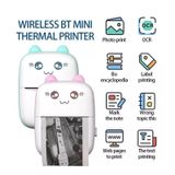 Impressora Térmica De Etiquetas Mini Portátil Sem Fio Rosa Com Bt