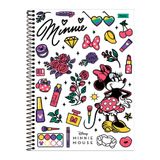 Caderno 10 Matérias 160fls Minnie Vintage Branco Foroni