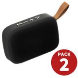 Alto-falante Bluetooth Portátil Mg2 Recarregável Preto, Pacote 2