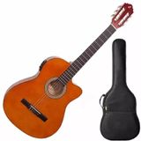 Violao Flat Nylon Eletrico Giannini -14 Ceq Natural + Bag