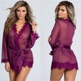 Vestido Renda Lingerie Elashopp Gg Roxo