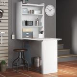 Mesa Dobrável Multimóveis Multiuso com Armário de Parede Branco REF.5131