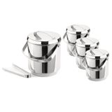 Lote Conjunto 4 Baldes Gelo Inox 2,3l Com Balde Interno
