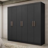 Guarda Roupa Casal 6 Portas 2 Gavetas Mdf Genebra Maxel