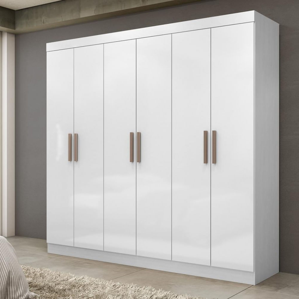 Guarda Roupa Casal 6 Portas 2 Gavetas Mdf Genebra Maxel