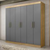 Guarda Roupa Casal 6 Portas 2 Gavetas Mdf Genebra Maxel