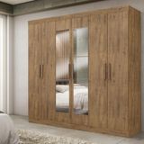 Guarda Roupa Casal Espelho Mdf 6 Portas 2 Gavetas Genebra Maxel