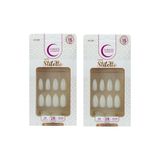 Unhas Postiças Fhaces Stiletto Natural Com 28un - Kit 2un