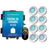 Led Piscina Rgb - Kit 8 Easy Led 70 Central E Controle Touch