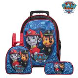 Mochila Escolar Patrulha Canina Rodinha Kit Lancheira+estojo