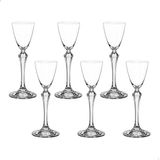 Jogo 6 Taças De Cristal Licor 70 Ml Linha Elisabeth Bohemia