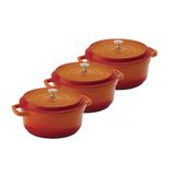 Kit Caçarola Hercules Ceramico Indução Laranja4,3l+4,3l+4,3l