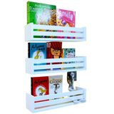 Kit 3 Estante Para Livro Organizador Infantil Quarto Bebê 40
