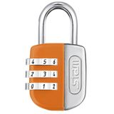 Cadeado Stam Life Colors 25mm Segredo Cor Laranja