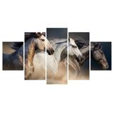 Kit Quadros Decorativos Sala Cavalos Fazenda Mosaico Corrida