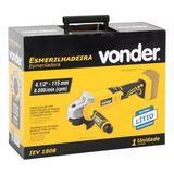 Esmerilhadeira 4.1/2 18v Com Carregador E 2 Bateria Vonder