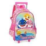 Mochila Rodinhas Baby Shark Rosa Luxcel