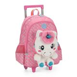 Mochila Rodinhas Infantil Feminina Escolar Unicórnio Pink