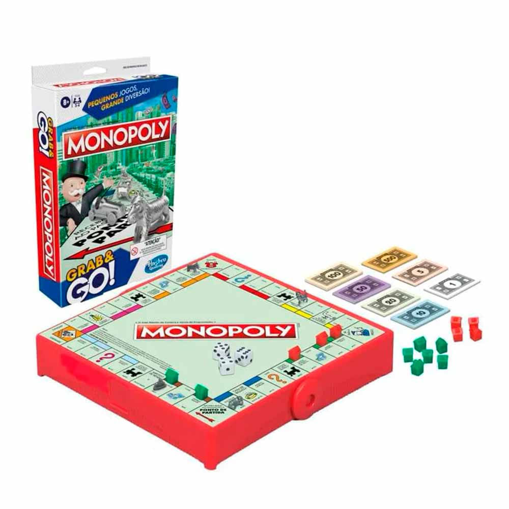 Jogo De Tabuleiro Portatil Grab And Go Monopoly Hasbro Gaming