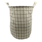 Cesto Organizador Multiuso Tecido Roupa - Branco/listrado