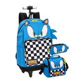 Kit Escolar Sonic Az Mochila Rodas + Lancheira + Estojo