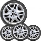 4x Calota Renault Kwid Aro  2020 Prata 877cp