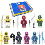 Brinquedo Power Ranger Let&#39;s Go 7 Bonecos Lego 94 Peças