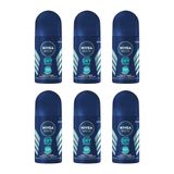 Desodorante Roll-on Nivea 50ml Masc Dry Fresh - Kit Com 6un
