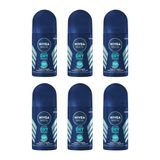 Desodorante Roll-on Nivea 50ml Masc Dry Fresh - Kit Com 6un