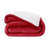 Coberdrom Dupla Face Casal/queen 2,2x2,4 Com Sherpa Vermelho