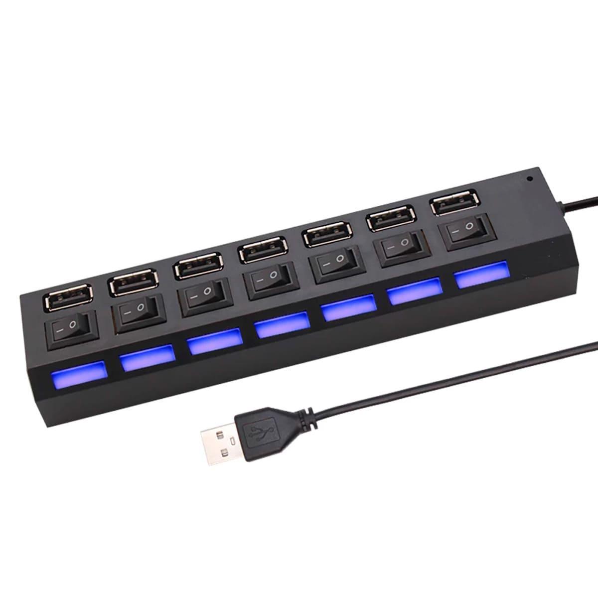 Hub Usb 7 Portas 2.0 Pendrive Tv Mouse Teclado Adaptador Top