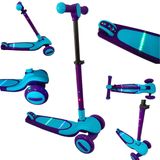 Patinete Infantil Scooter Dobrável Led 3 Rodas Até 50kg