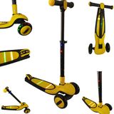 Patinete Infantil Scooter Dobrável Led 3 Rodas Scooter Até
